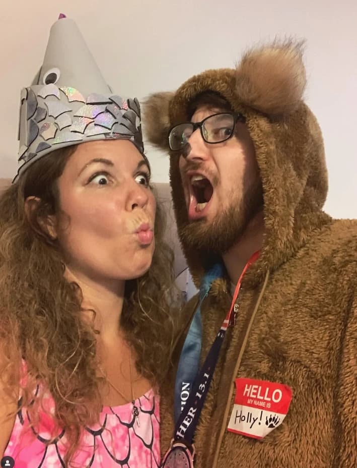 Aaron and his wife dressed up as 435 Holly for Halloween in 2019
